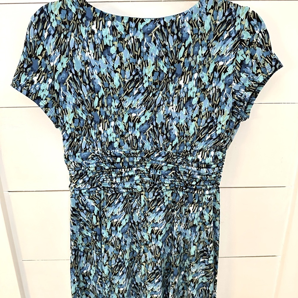 STUDIO 1 8 colorful blue speckled Y2K 90's midi stretch woman poly spandex dress - Picture 3 of 12
